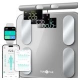 RunStar Digital Bathroom Scale for Body Weight, Body Fat, BMI 28 Measurements, Innovative 8-Electrode Smart Scales FSA&HSA Eligible with Voice Prompt Function High Accurate Bluetooth Weight Machine - 