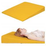 Wedge Pillow, Bed Wedge Pillows for Sleeping, Snoring, Back Support, After Surgery, Foam Triangle Pillow, Removable Washable Cover (Yellow, 5in) - $44