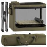 Noah & Paw Collapsible Dog Crate 42 Inch, XXL Dog Crate for XXL, XL, Large Breeds, Travel Kennel for Car, Includes Pet Mat for Pet Cage, 2 Storage Pockets, Handbag, 10mm Locking Zippers 42 * 31 * 31 -