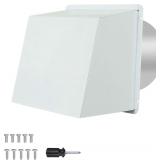 10 Inch Hooded Wall Vent with Screen and Damper, Metal Exhaust Vent Cover Cap, for Exterior Kitchen Range Hood Dryer Ventilation, Outdoor Wall Duct Vent-Cap (White) - $57