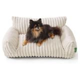Cute Couch Bed for Pets, Supportive Cat Sofa for Indoor Cats, Small Dog Sofa Bed for Small Dogs, Cream, 24 inches - $27