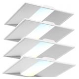 2x2 FT LED Center Basket Troffer Panel Light, 5CCT Color Tunable 3000K-6500K, 5 Watt Adjustable 40W/35/30/25/20W, 0-10V Dimmable Drop Ceiling Lights, 120-277V-ETL&DLC Qualified, 4-Pack - $137