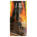 4 Piece Antique brass fireset - $30