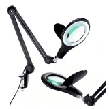 Lightview Pro 33 in. Classic Black Plug-in Adjustable Swing Arm Integrated 2.25X Magnifying LED Desk Clamp Lamp - $70
