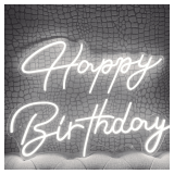 Large Happy Birthday Neon Sign Light for Bedroom,Art Wall Lights Beer Bar Club Hotel Pub Cafe Wedding Birthday Party Gifts (23.6 x17.12 IN) - $184