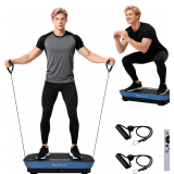 Vibration Plate Machine,180 Speeds Shake Plate for Lymphatic Drainage Weight Loss, Vibrating Fitness Platform 460LB Capacity Whole Body Workout with Bluetooth Home Exercise Gym Equipment for Women Men