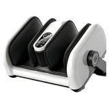 Shiatsu Foot Massager with Heating Function, 5 Press Modes, 9 Intensity Levels & 6 Timing Settings, Bi-Directional Rotation for Deep Kneading and Rolling Massage to Relax Calves, Feet and Arms (White)