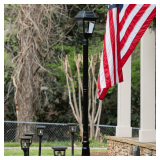 Gama Sonic Imperial 3 21.5-in Black Traditional Solar Outdoor Light Post Lantern with Dusk-to-Dawn Photocell Sensor - $300