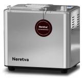 Neretva Bread Maker, 20-IN-1 2LB Bread Machine Dual Heater Bread Maker Machine Automatic with Nonstick Ceramic Pan, 15H Timer & 1H Keep Warm Set, Low Noise, Stainless Steel Breadmaker Recipe-Silver - 