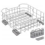 UPGRADED WD28X26099 Dishwasher Lower Rack-304 Stainless Steel Compatible with General Electric GE Dishwasher Racks GDT535PSM0SS GDF510PSM0SS With WD28X10128 Silverware Basket & Dishwasher Rack Wheels 