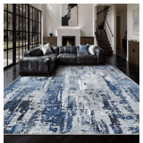 8x10 Area Rugs, Abstract Morden Soft Washable Rug, Non-Slip Low Pile Rugs for Living Room, Bedroom, Dining Room, Home, Office(A-Ocean Blue) - $68
