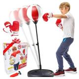 Whoobli Punching Bag for Kids and Toddler Incl Boxing Gloves| 3 4 5 6 7 8+ Years Old Adjustable Kids Boxing Bag with Stand| Sports Toy for Boys| Ideal Christmas Birthday Gift for Children; New 2026 - 