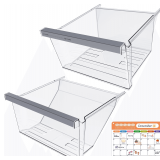 UPGRADED W11162443 Refrigerator Crisper Drawer & W11162446 Fridge Deli Drawer Compatible with Whirlpool Refrigerator Crisper Drawer Replacement WRS321SDHW WRS325SDHZ WRS315SDHM Crisper Drawer - $133