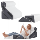 5Pcs Wedge Pillow Set for After Surgery, Orthopedic Bed Wedge Pillow Set for Post Surgery, Acid Reflux Relief, Sleeping, Back Pain Relief, Adjustable Back Pillow for Bed Sitting up, White/Grey - $60