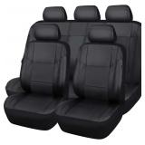 CAR Pass Skyline Premium Leather Seat Covers, Waterproof PU Car Seat Covers Full Set, Front and Rear Seat Covers Universal FIT for Cars,SUV,Vehicles,Sedans,Trucks, Airbag Compatible (All Black) - $57