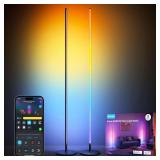Govee RGBIC Floor Lamp Basic 2-Pack, Compatible with Alexa, LED Smart Standing Lamp with Voice Control, Color Changing Bedside Floor Lamp for Bedroom, Nightstand Corner Lights, Black - $170