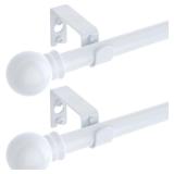 2 Pack White Curtain Rods for windows 32 to 48 inch, 5/8 inch Splicing Heavy Duty Metal Curtain Rod Set with Brackets - $19