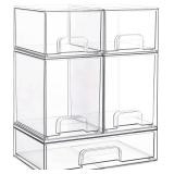Vtopmart Stackable Storage Drawers Set of 5, Clear Plastic Organizer Bins for Baby Bottle, Beauty Supplies Storage, Ideal for Kichen Countertop, Vanity, Bathroom, Cabinet, Pantry Organization - $45