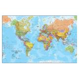 Maps International Giant World Map - Mega-Map Of The World - 46 x 80 - Fully Laminated - 2025 Updated - $40