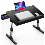 Besign LT07 Lap Desk Extra Large, Adjustable Laptop Table, Portable Standing Bed Desk, Foldable Sofa Breakfast Tray, Notebook Computer Stand for Reading and Writing (Black) - $36