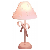 Pink Bow Desk Lamp for Girls Room Nordic Metal Table Lamp for Girl's Bedroom D cor Cute Coquette Table Light with Fabric Stitch Shade Modern Children Bedside Lamp Kids Reading Lighting (Pink) - $72