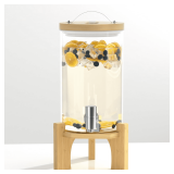 1.2 Gallon Glass Drink Dispenser For Parties, Beverage Dispenser With Bamboo Wood Stand And Stainless Steel Spigot, Countertop Water Dispenser, Lemonade Dispenser For Wedding, Picnic (1PACK) - $43