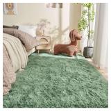 OPPODREAM 4x6 Sage Green Rugs for Bedroom, Ultra-Soft Fluffy Area Rugs for Living Room, 4 x 6 Shag Carpet for Nursery, Kids, Girl, Boy, Baby, Plush, Fuzzy, Shaggy, Mint Green Cute Home Decor - $36