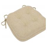 baibu Dining Chair Cushions, Dual-Layer Patent Design Memory Foam Kitchen Chair Cushions, Non-Slip Seat Pads with Ties, 16.5 x 16.5 x 3.5in, 1 Pack, Beige - $14