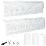 Baseboard Heater Cover, 2FT-4FT Retractable Galvanized Steel Easy Slip-On Baseboard Heater Cover, with Left and Right End Covers, Suitable for Bathroom and Hydronic Home Heating Systems - $50
