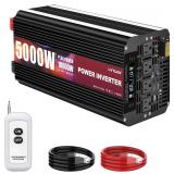 LVYUAN 5000 Watt Power Inverter 12V to 110V 120V for Vehicle, Solar Inverter System, Heavy Duty, RV, Truck, Off Grid,Camping with 4 AC Outlets, LCD Display, Wireless Remote Control, Car Power Inverter