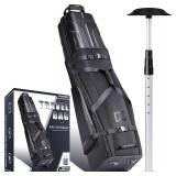 CHAMPKEY Professional Golf Travel Bags for Airlines with Password Lock - Hard Case Golf Travel Bag with Support Pole and Oversized Wheels - $118