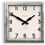 NEWGATE  Quad Wall Clock | Large Square Polished Stainless Steel Design | 16 inch | Iconic Industrial mid Century Style Clock for Kitchen, Living Room or Office - $172