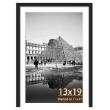 13x19 Picture Frame,Display Photo 11x17 With Mat Signature Diamond Art Painting Picture Frame Plexiglass Engineered Wood Frame For Wall Mounting (Black,13x19 MDF) - $20