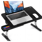 Besign LT05 Adjustable Laptop Table, Lap Desk, Portable Standing Bed Desk, Foldable Sofa Breakfast Tray, Notebook Computer Stand for Reading and Writing, Medium Size, Black - $30