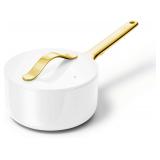 Caraway Nonstick Ceramic Sauce Pan with Lid (1.75 qt) - Non Toxic, PTFE & PFOA Free - Oven Safe & Compatible with All Stovetops (Gas, Electric & Induction) - White - $145