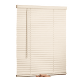 Lotus & Windoware Cordless 1' Vinyl Mini Blind Light Filtering Horizontal Blind, 59' Width x 60' Length, Alabaster, Smooth - $69