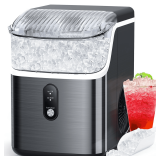 COWSAR Nugget Ice Makers Countertop Soft Chewable Pellet Ice Machine with Auto-Cleaning Function, 35Lbs/24H, Portable Ice Makers for Kitchen, Office, Home Black - $155