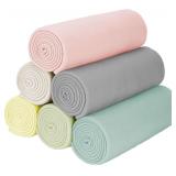 Fleece Throw Blankets Bulk Fleece Blankets Solid Wholesale Lightweight Warm Soft for Pet Bed Sofa Couch Office Wedding Gifts Travel Seasons Assorted #11 50x60 Inches Pack of 6 - $37