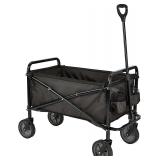 Amazon Basics Collapsible Heavy Duty Utility Wagon for Outdoor Sports, Camping, Garden, and Shopping, 265 Pounds Capacity, 27.6 x 40.9 x 20 inches, Black - $75