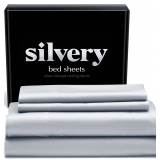 Silvery Silver Infused Bed Sheets Set - Award-Winning Self-Cooling Fabric with Self-Cleaning Silvery Technology  That Stays Fresh 3X Longer for Hygienic Sleep (Gray, California King) - $150