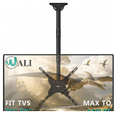 WALI Ceiling TV Mount for 26-65 Inch LCD LED OLED 4K TVs, Hanging Pole Ceiling Mount TV Bracket Up Down, TV Ceiling Mounts for Gym Patio Gazebo, up to 110 lbs, Max VESA 400x400mm (CM2665), Black - $27