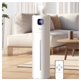 Large Humidifiers for Bedroom, 9L/2.5Gal Ultrasonic Cool Mist, Top Fill Easy Clean with 350ML/H Mist Speed, Quiet, Suitable for Kids Room Plant Yoga Office Study Room Living (White, Round) - $60