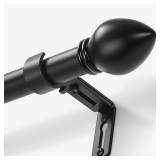 Curtain Rods for Windows 16 to 48 inches, Curtain Rod Max Adjustable Length to 60 in, Drapery Rod 1 inch Diameter with Modern Knobs Finials (Black, 16' to 48' - Set of 1) - $13