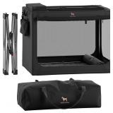 Noah & Paw Collapsible Dog Crate 30 Inches, Large Dog Crate for Large Medium Breeds, Travel Kennel for Car, Including Pet Mat for Pet Cage, 2 Storage Pockets, Handbag, 10mm Locking Zipper 30*21*21 - $
