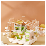 Large Acrylic Hamster Cage14.6x10.2x12.6in-Multi-Level Habitat for Dwarf/Syrian Hamsters-Mice (Ventilated Top-Removable Base) Expandable Small Animal Enclosure (Green Hamster Cage, 14.6x10.2x12.6) - $