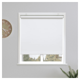 Blackout Roller Shades Blinds Cordless for Windows Pull Down Room Darkening Door Blinds with Thermal Insulated Easy to Install for Living Room,Bedroom,Home,Office Bathroom White 23' W x 72' H - $26