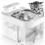 Cat Water Fountain, Wastewater Separation & No Filter Cotton, Pet Water Dispenser with 101oz/3L Large Capacity Tank, Wireless Automatic Water Fountains for Cats Indoor Cat Watering Supplies - $57