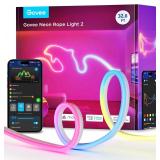 Govee RGBIC Neon Lights, LED Smart Neon Rope Light 2 Works with Matter, Alexa, Google Assistant, Custom DIY Neon Strip Lights for Bedroom and Holiday Decor, Softer Material, 32.8ft, White - $120