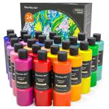 Shuttle Art Acrylic Paint, 24 Colors Acrylic Paint Bottle Set, 250ml/8.45oz Each, Rich Pigments, High Viscosity, Bulk for Artists, Beginners and Kids Painting on Rocks Crafts Canvas Wood - $45