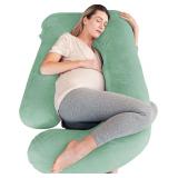 Cute Castle Pregnancy Pillows, Soft U-Shape Maternity Pillow with Removable Cover - Full Body Pillows for Adults Sleeping - Pregnancy Must Haves - Jumbo 57 Inch - Green - $30